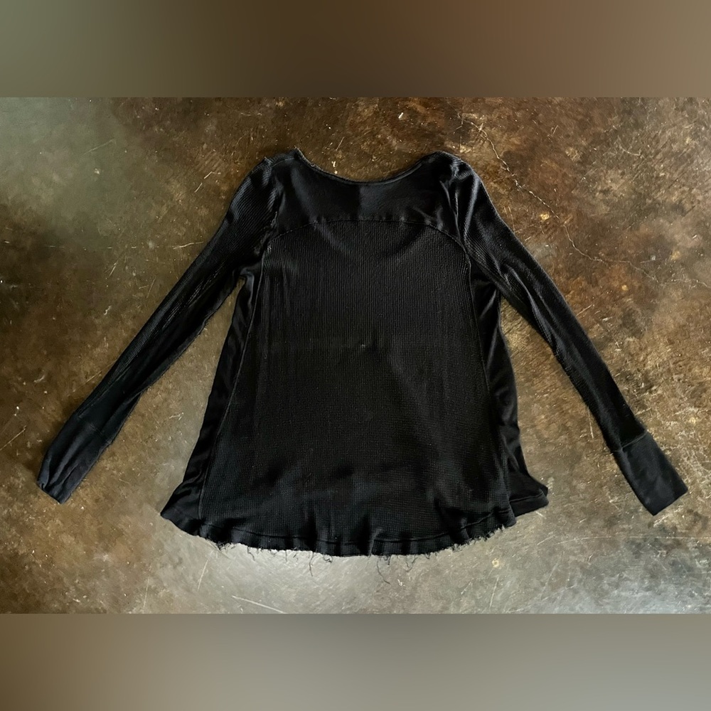 Free People Black Ruffled Tunic Blouse - Picture 3 of 14